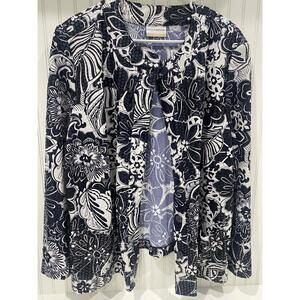 Alfred Dunner Black and White Floral Jacket